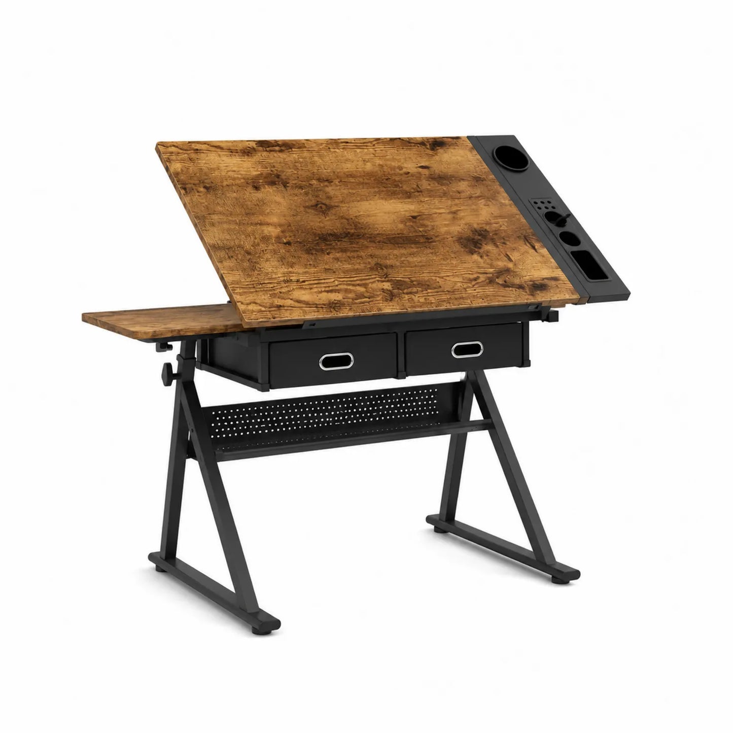 Tavolo da disegno inclinabile in legno e metallo 120x60x75 cm