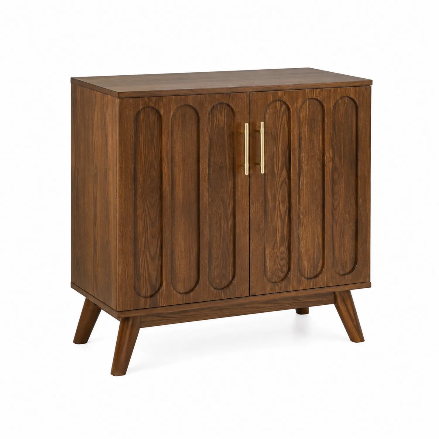 Credenza in legno di acacia con ante a battente, 80x40x90 cm, Marrone