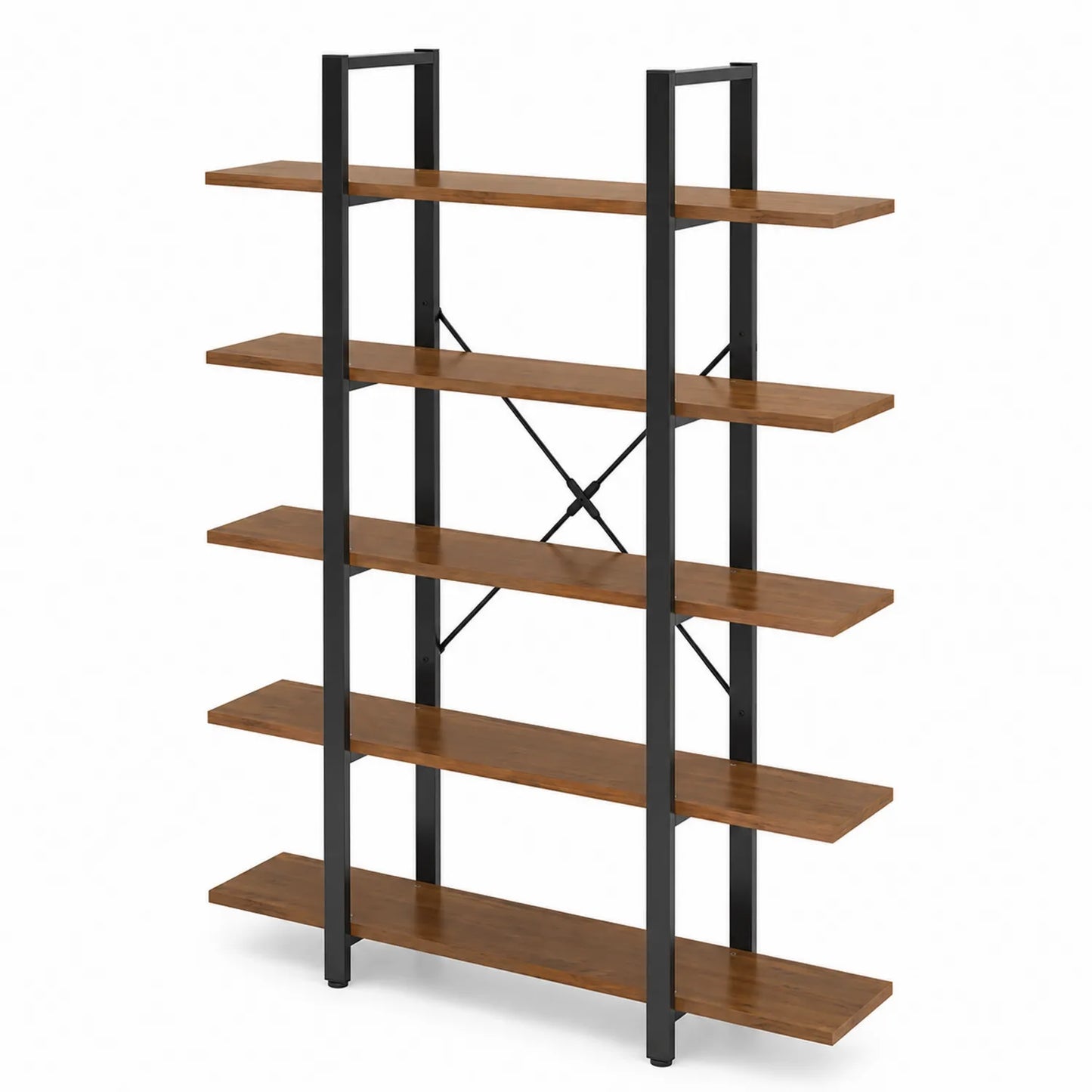 Étagère en bois et métal noir 180x120x40 cm