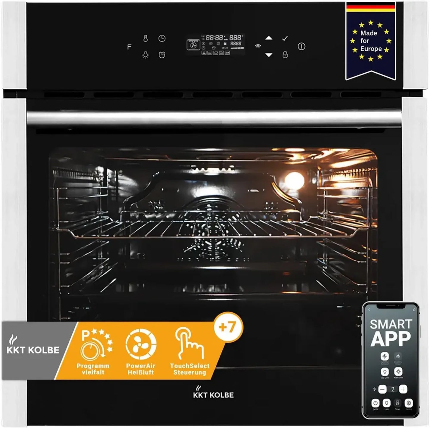Four encastrable 60 cm 70L 2800W avec fonction pizza et minuterie
