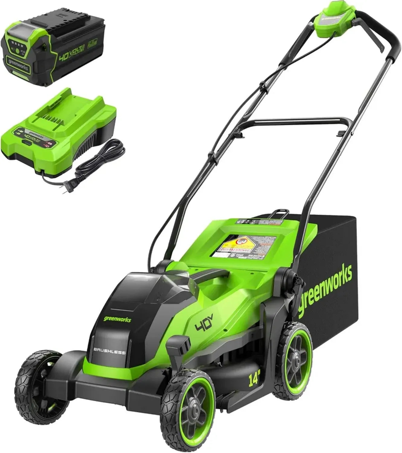Tondeuse à Gazon Sans Fil 40 V, 35 cm, Inclut Batterie 4 Ah et Chargeur
