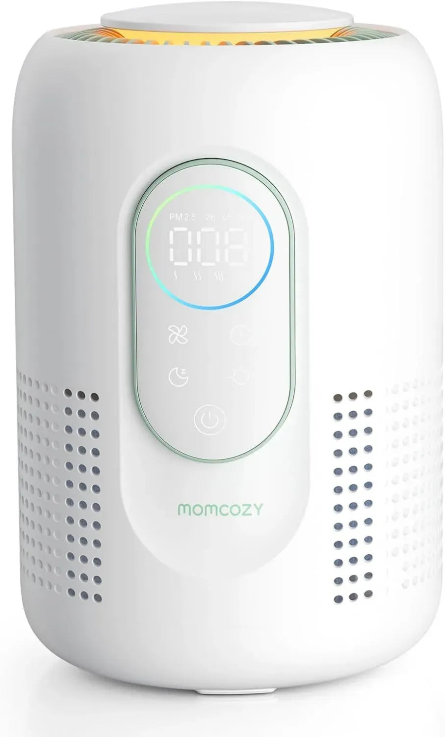 Purificateur d'air Momcozy pour chambre enfant, 4 filtres, affichage qualité de l'air PM2.5, indicateur à 3 couleurs, veilleuse ajustable