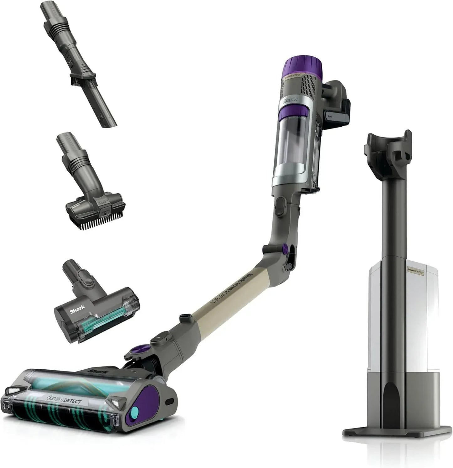 Aspirateur sans fil Shark DuoClean avec base auto-vidange, 70 min d'autonomie, gris