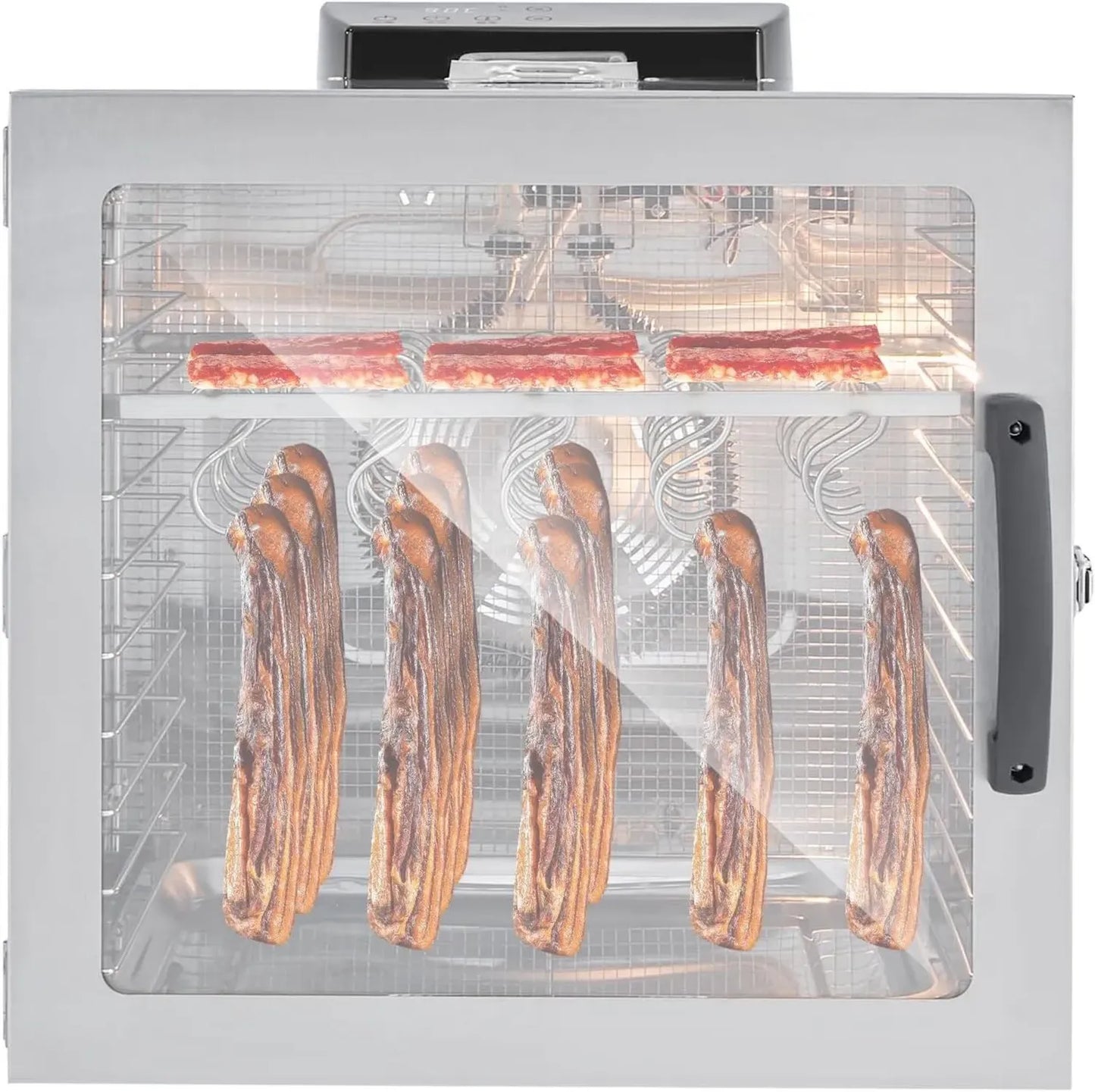 Déshydrateur Inox 1000W 42,5L - Fonction Minuterie - Température Ajustable - 20 Crochets Inclus