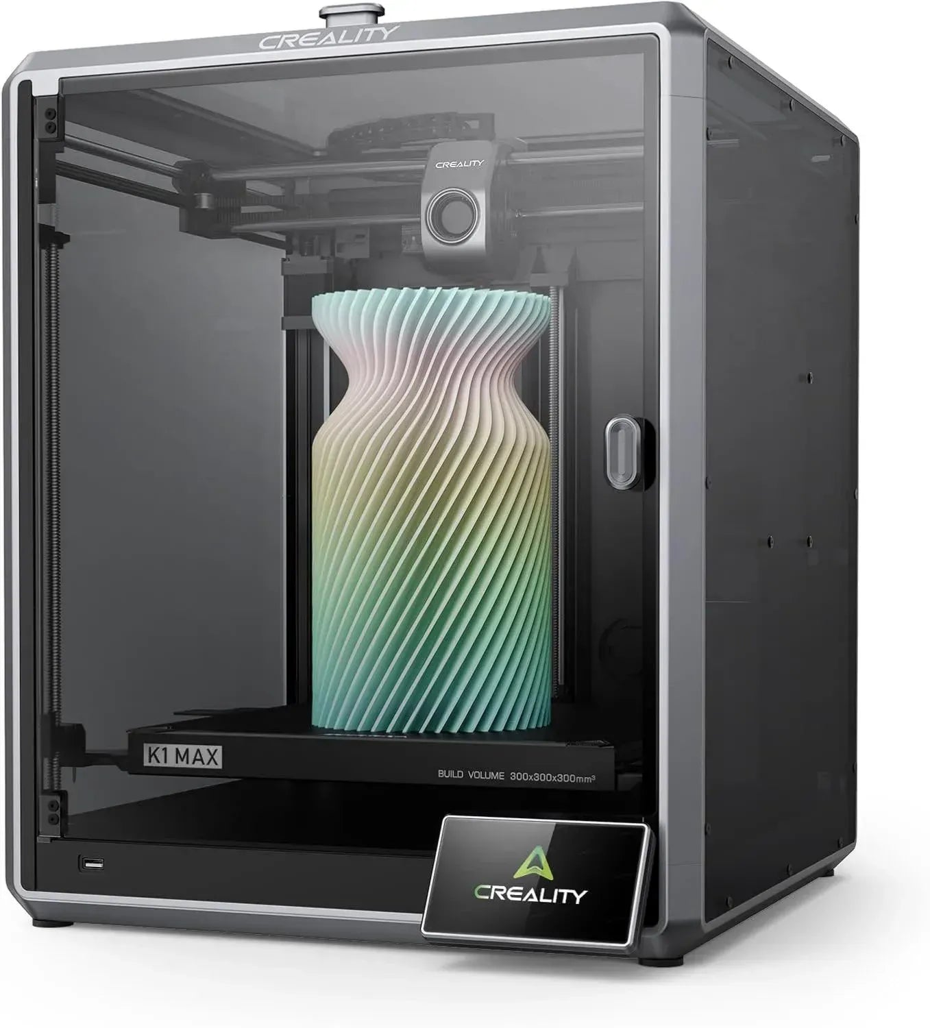Imprimante 3D Creality K1 Max, Vitesse Élevée 600 mm/s, Calibration Automatique, Refroidissement Double, Fonctionnalité AI, Volume d'Impression 300x300x300mm