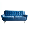 Velvet Upholstery Sofa Set 200x85x90 cm - Blue - Mid-Century Design