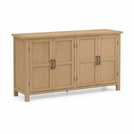 Credenza in legno 4 ante Rovere Chiaro 180x40x85 cm