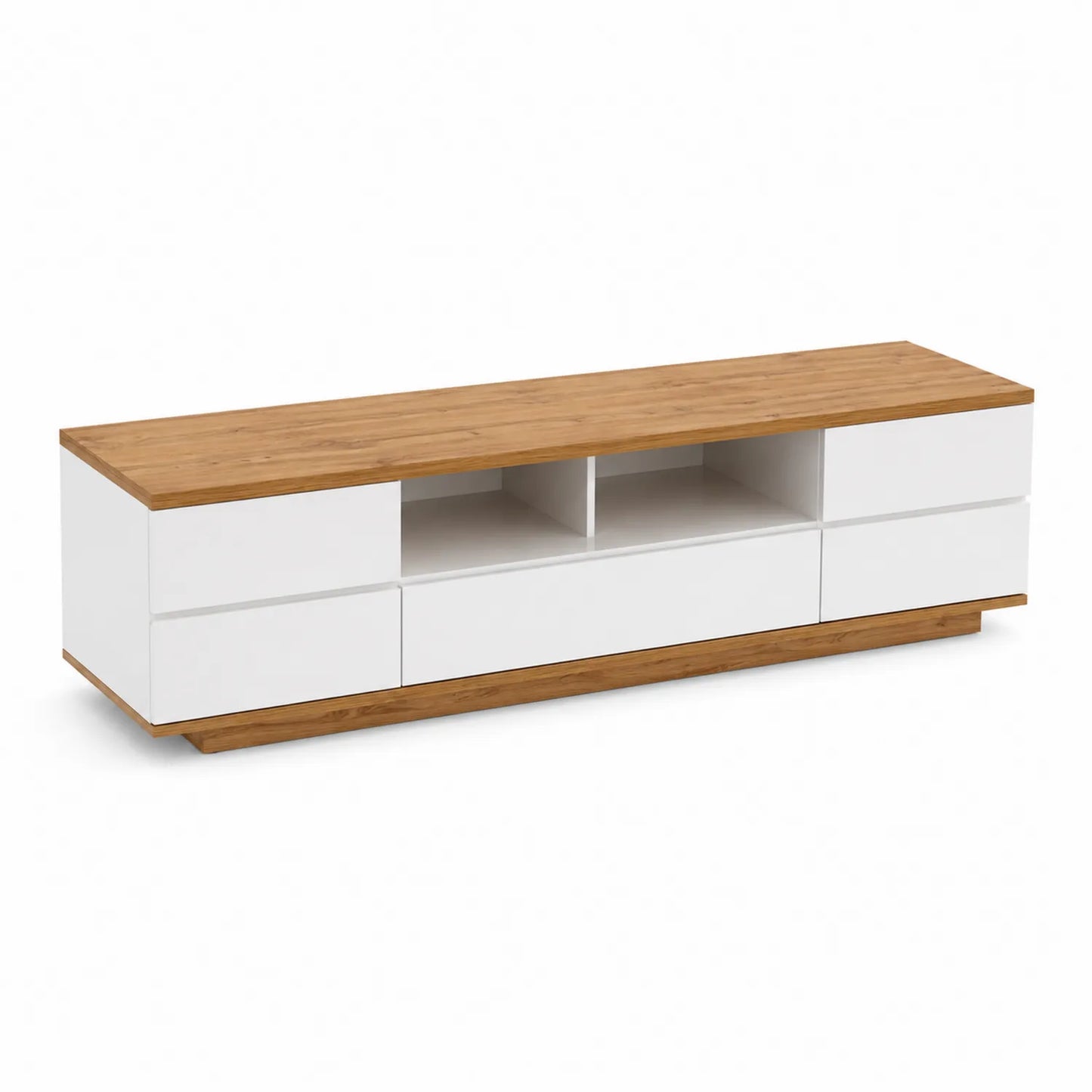 Mobile TV in legno e MDF bianco 160x40x45 cm