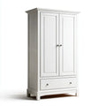 Wardrobe Wooden 190x90x50 cm - White - Classic Style