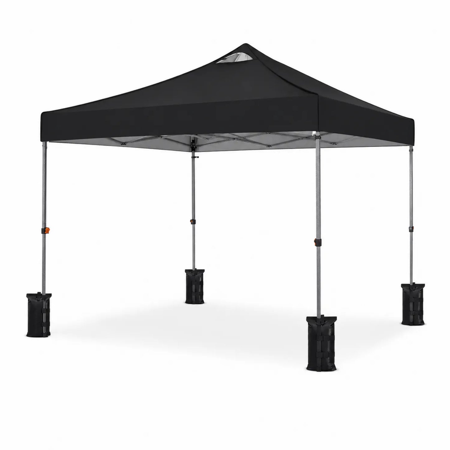 Gazebo pieghevole 3x3m in acciaio e poliestere Nero
