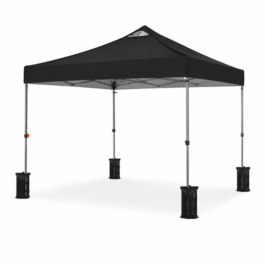 Tonnelle pliante 3x3m en acier et polyester Noir