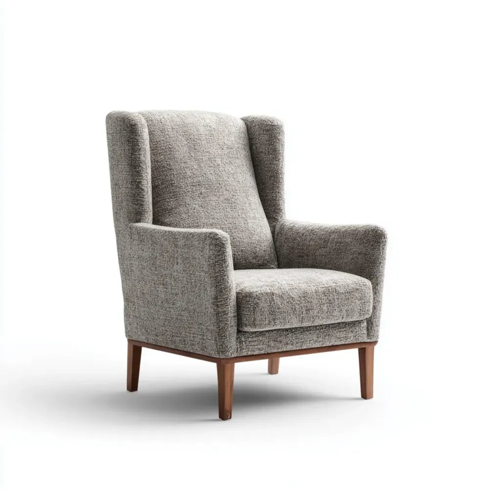 Armchair Fabric Upholstery 85x90x105 cm - Gray - Contemporary Style