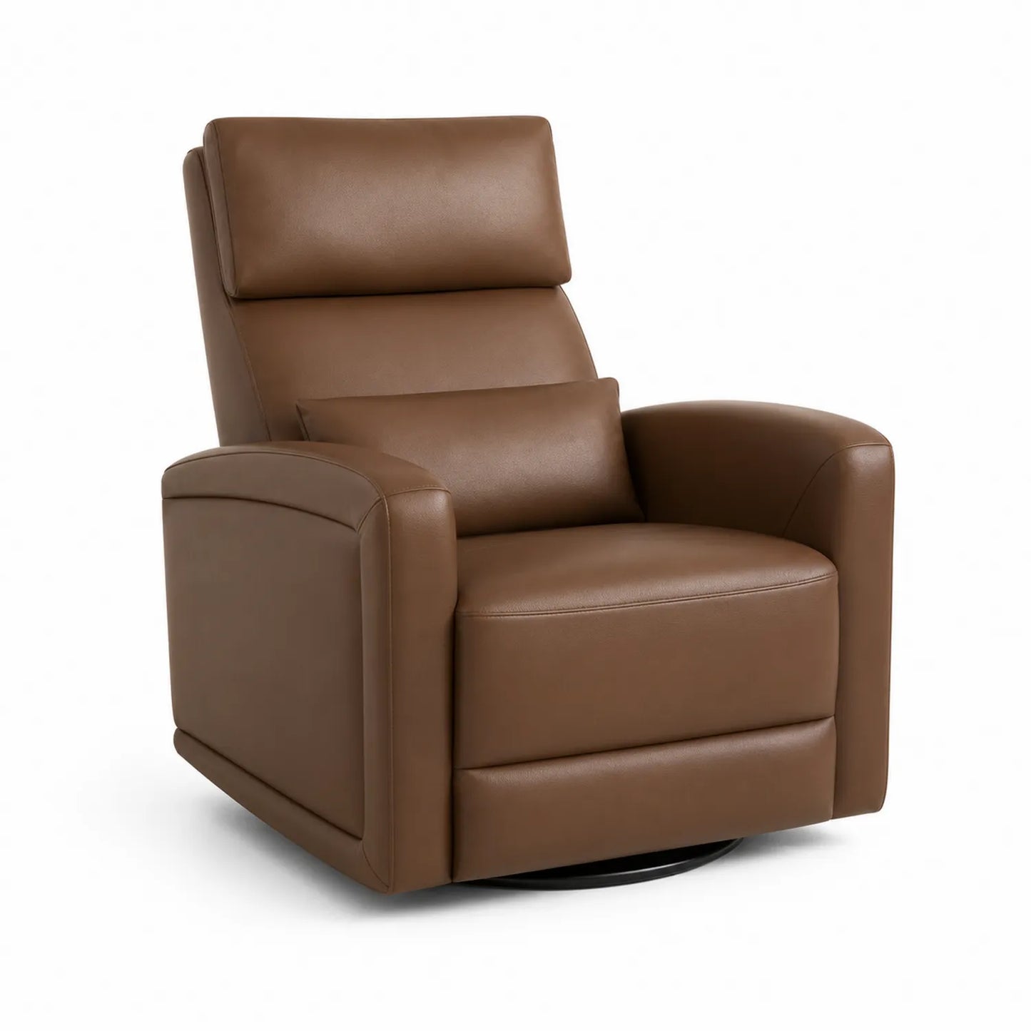Fauteuil inclinable pivotant en cuir synthétique marron