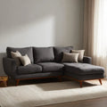 Sectional Sofa Set Fabric Upholstered 265x150x90 cm - Dark Grey - Modern Design