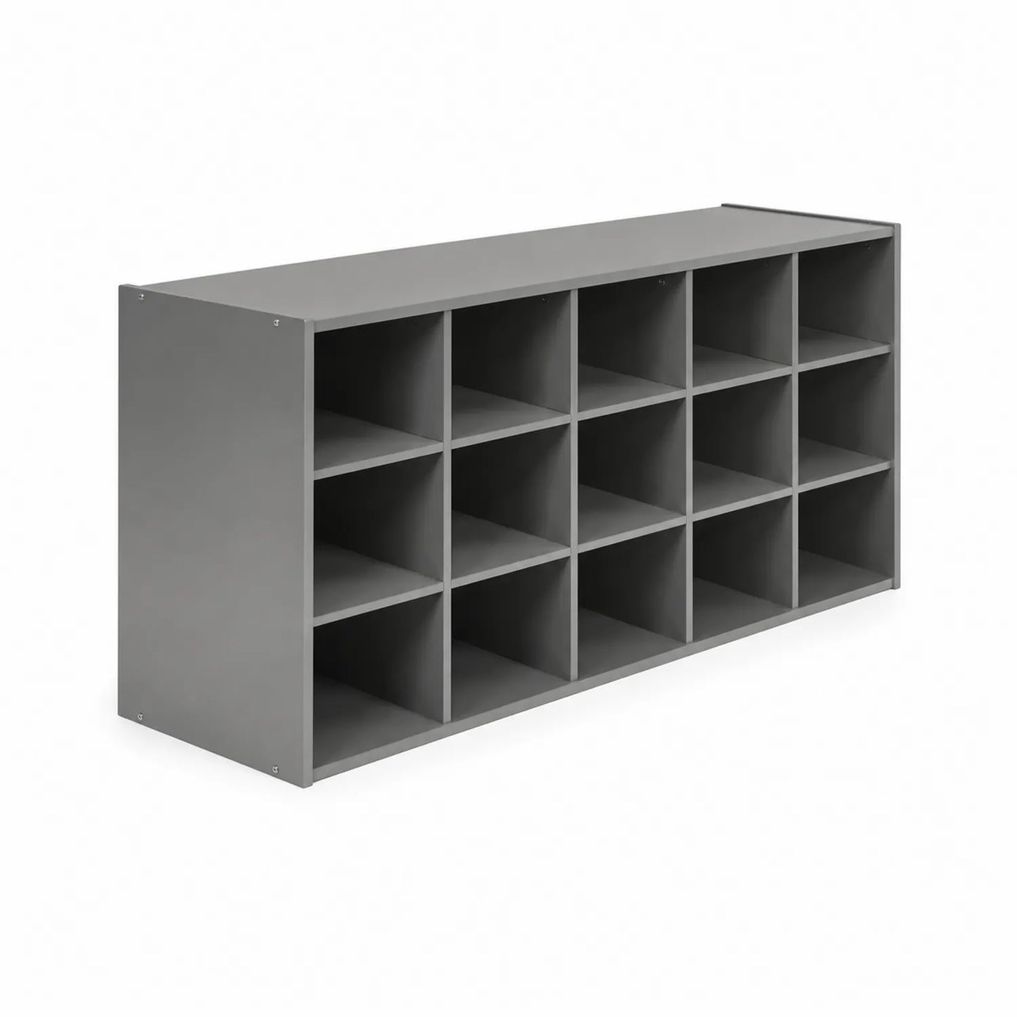 Étagère de rangement 15 compartiments en bois MDF Gris