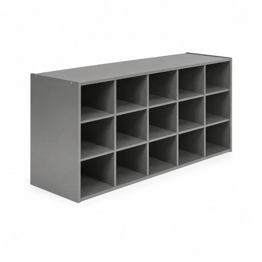 Scaffale portaoggetti in MDF con 15 scomparti Grigio