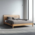 Contemporary Wooden Double Bed 200x160x90 cm - Natural Ash Frame