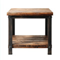 Side Table 45x45x50 cm - Wood and Metal Rustic Finish