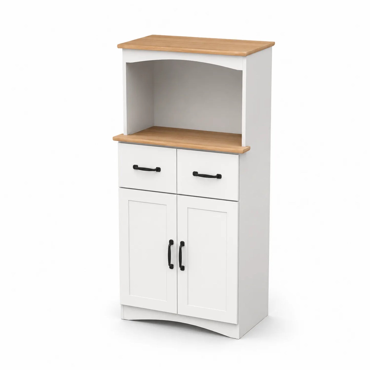 Credenza da Cucina in Legno MDF con Cassetti e Ante Bianco/Rovere
