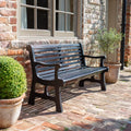 Patio Bench Weather-Resistant Resin 120x60x80 cm - Black - Classic Design