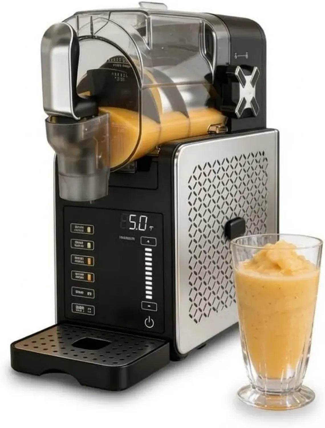 Sorbetière 1,9L sans Glaçon - 6 Programmes Auto, Nettoyage Easy, Écran LED, Silencieux <45dB - Idéal pour Cocktails, Smoothies, Milkshakes, Jus Givrés