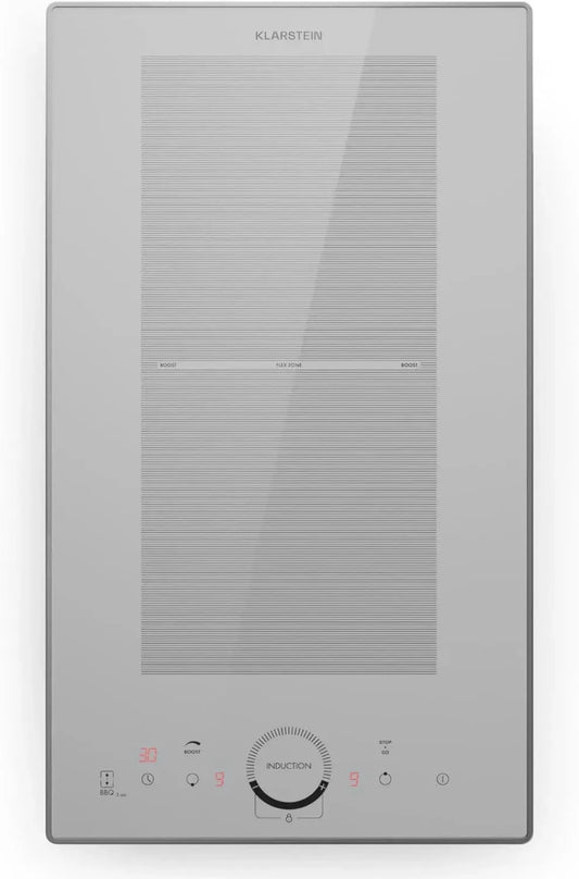 Klarstein Plaque de Cuisson 3500W à 2 Zones, Encastrable, Commande Tactile