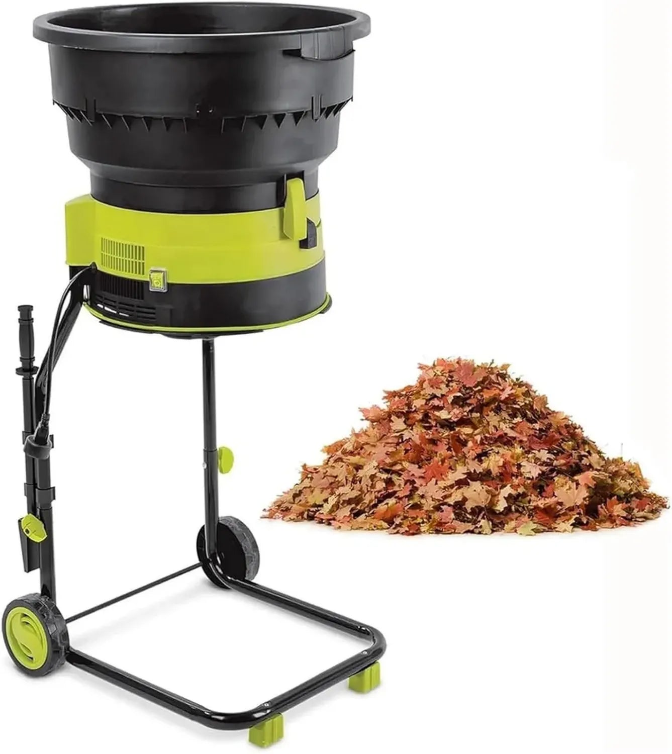 Broyeur de Feuilles Électrique avec Sac de Rangement et Roues pour Jardin