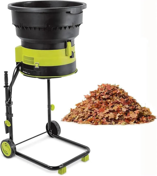 Broyeur de Feuilles Électrique avec Sac de Rangement et Roues pour Jardin