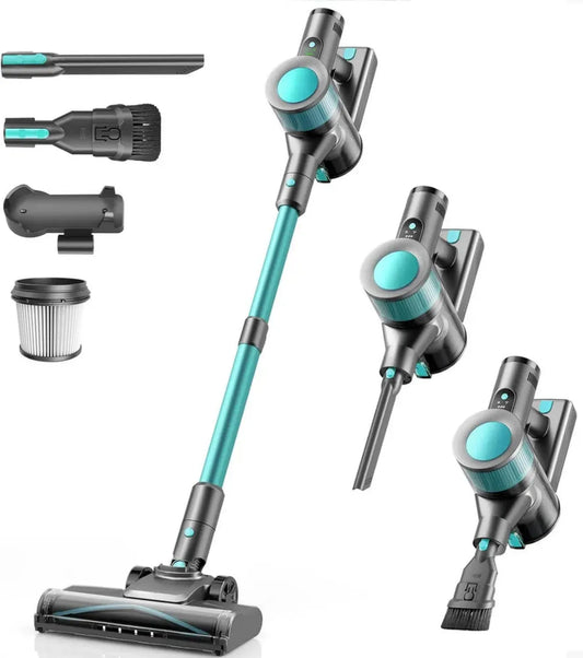Aspirateur Balai sans Fil 45KPa avec Écran LED, Autonomie 50Min, Batterie Rechargeable, Léger et Silencieux 3-en-1 pour Sols et Poils d'Animaux
