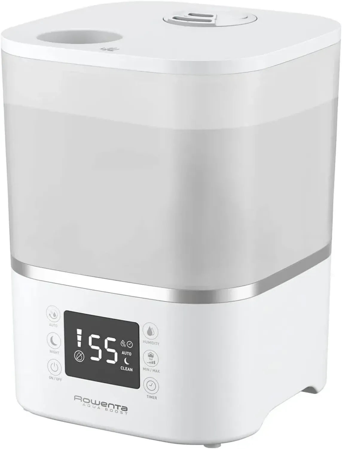 Humidificateur d'air Rowenta Aqua Boost, Efficacité Maximale, Réservoir 2,5 L, Autonomie 12h, Mode Silencieux