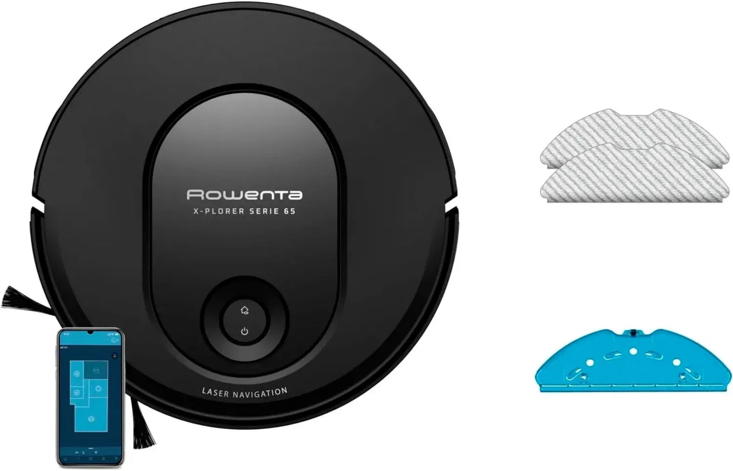 Aspirateur Robot Rowenta X-Plorer Série 65, Nettoyage Laser Précis, Design Ultrafine, Noir