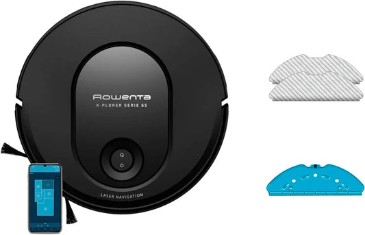 Aspirateur Robot Rowenta X-Plorer Série 65, Nettoyage Laser Précis, Design Ultrafine, Noir