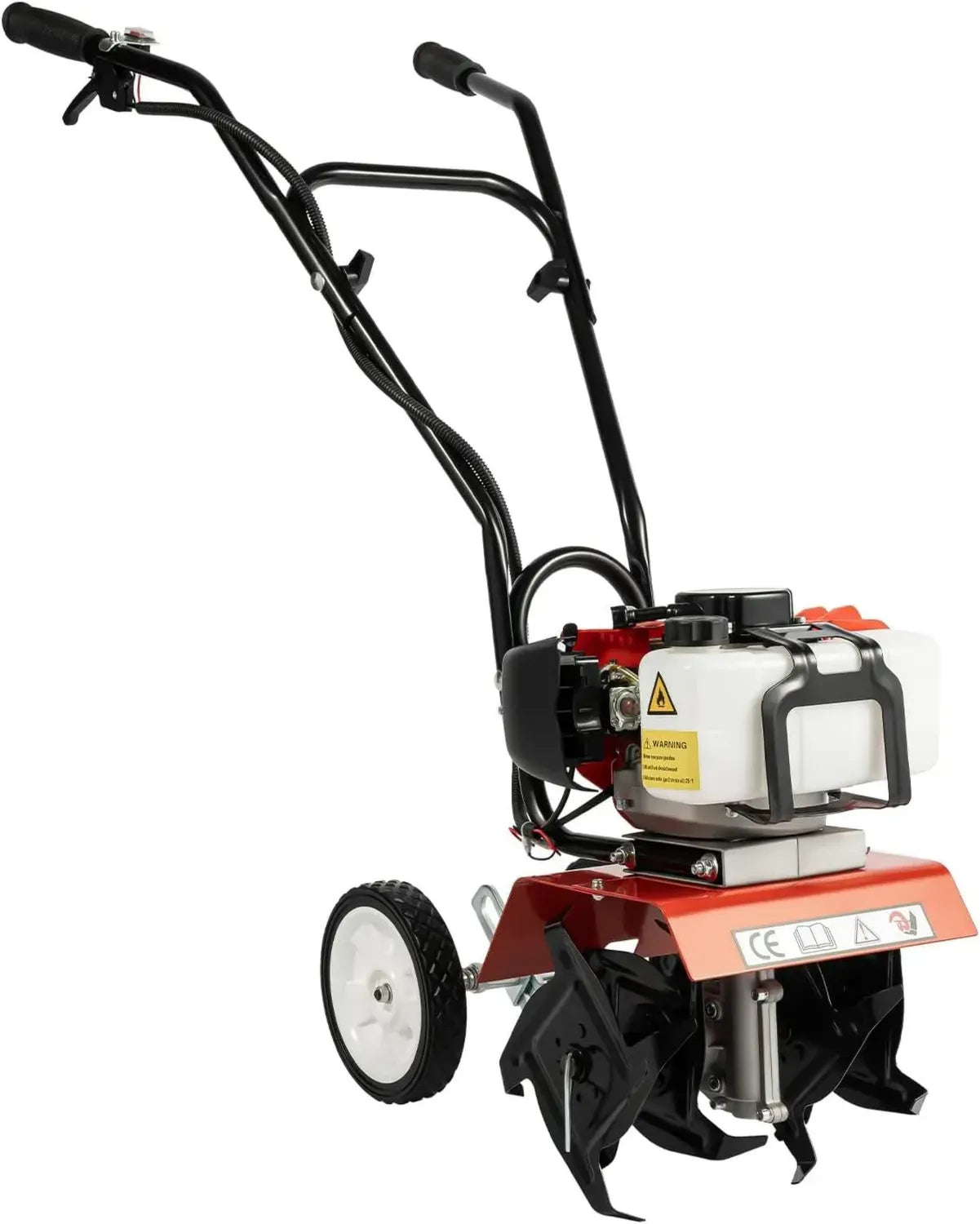 Motobineuse 52cc à essence, moteur 2 temps 1700W, largeur 30 cm, profondeur 3-12 cm, 4 lames acier