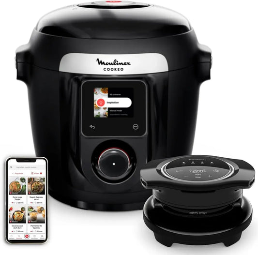 Moulinex Cookeo Wi-Fi - Multicuiseur avec Friture à Air et 14 Modes de Cuisson, Noir