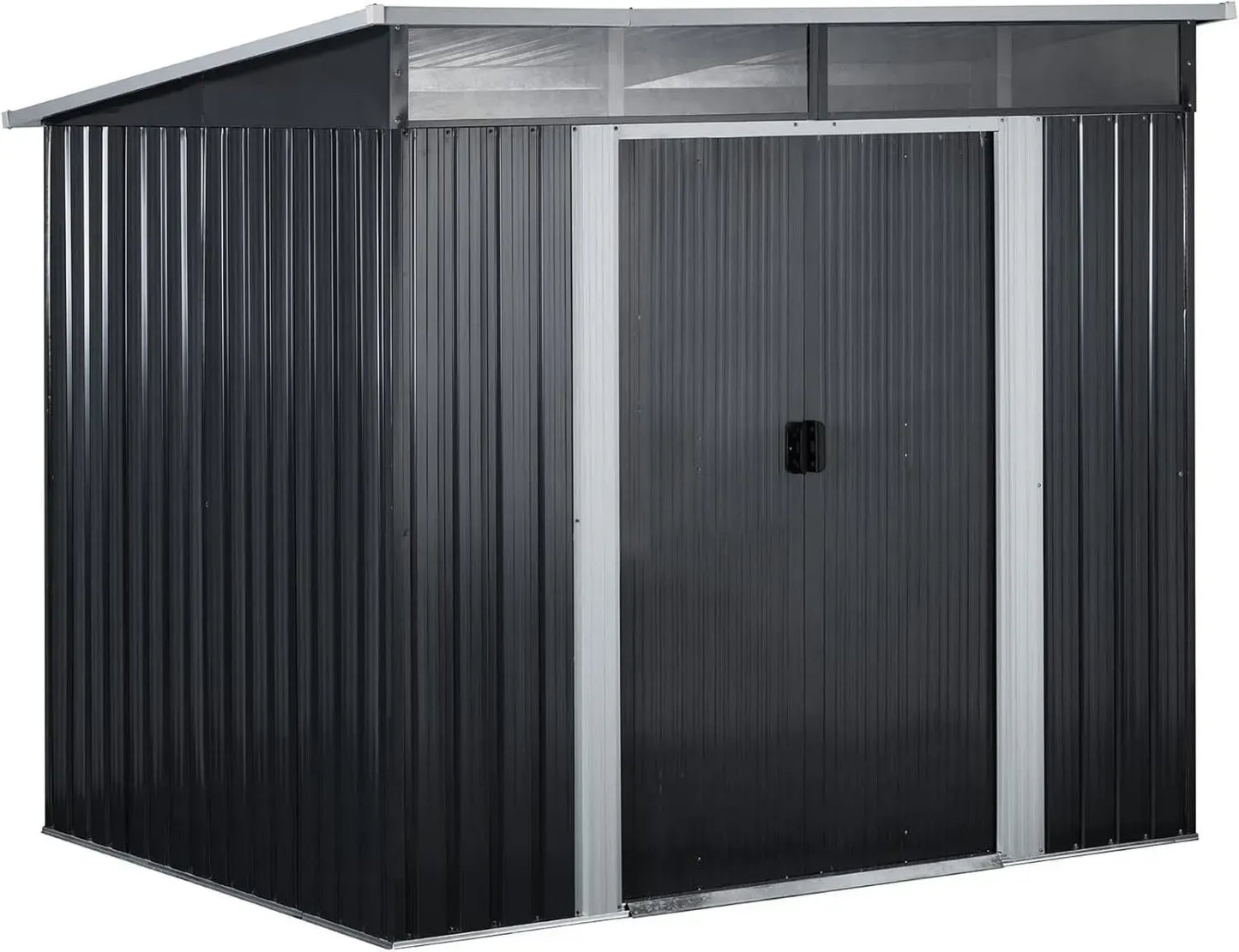 Abri de Jardin en Métal avec Toit Incliné 260x195x202 cm