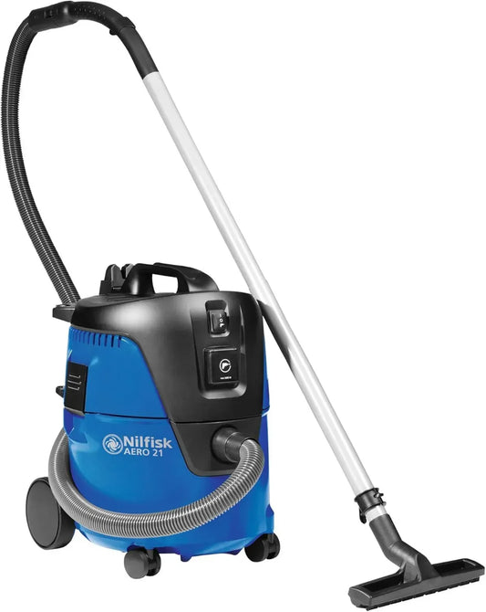 Aspirateur industriel Nilfisk AERO 21-21 PC 1250W avec fonction soufflage et débit d'air 3600 l/min - Bleu