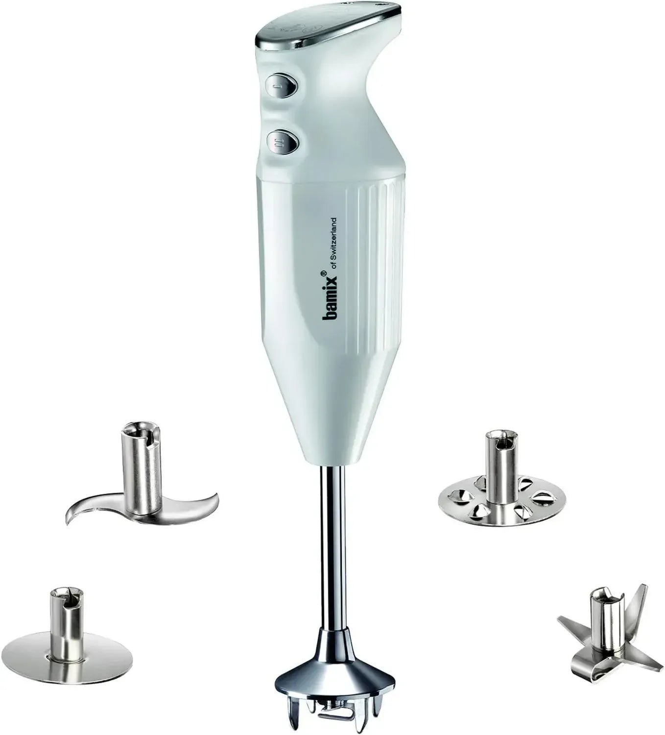 Bamix Mixeur Plongeant MAXX M350 avec Accessoires Multiples, 300W, Blanc/Chrome, Fabriqué en Suisse