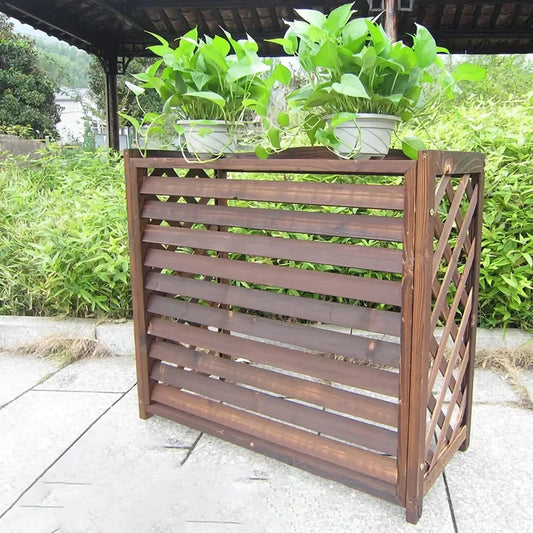 Coffre en Bois Élégant pour Climatiseur et Pompe à Chaleur - Protection Extérieure avec Design Innovant