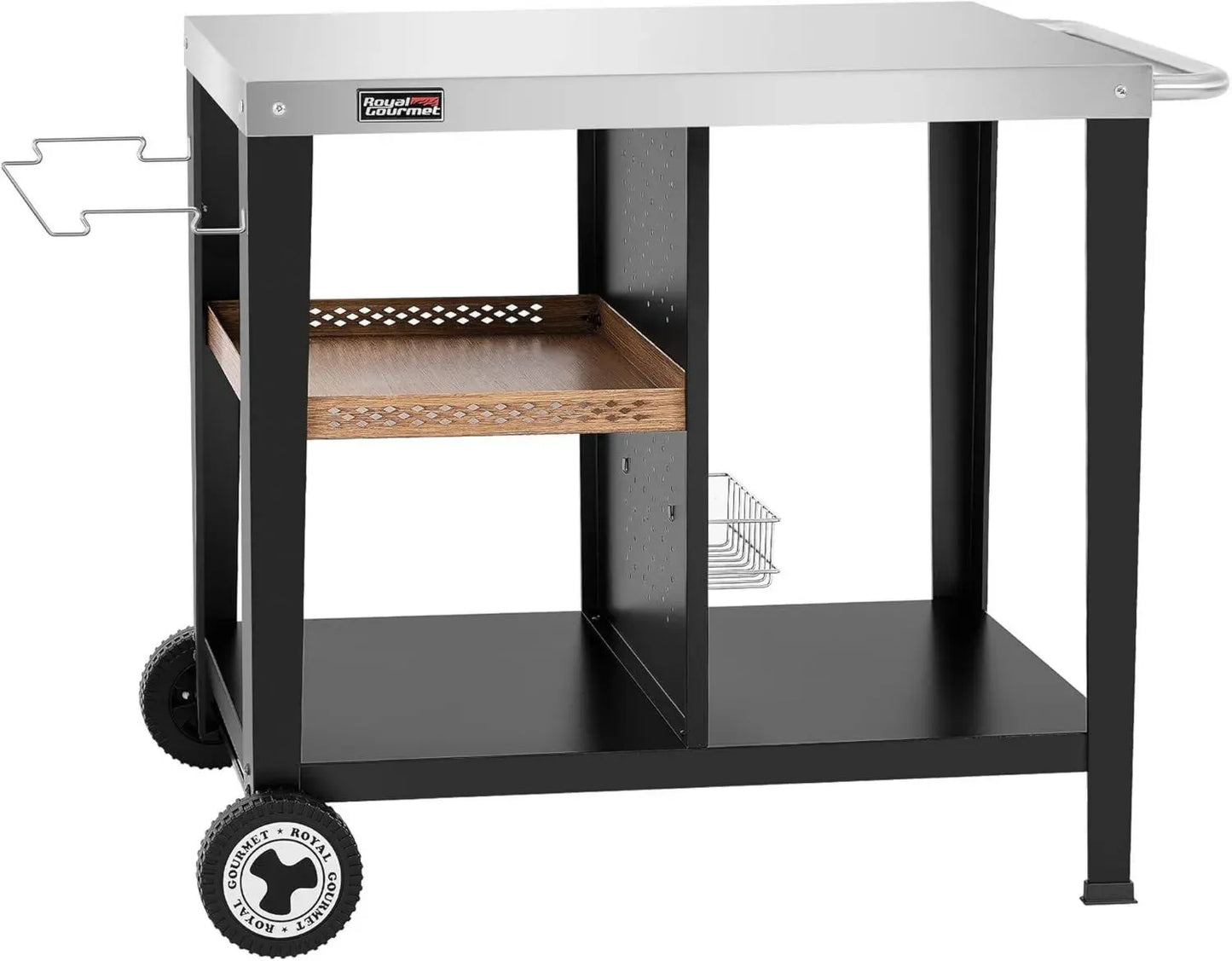 Chariot de Barbecue Industriel en Acier Inoxydable pour Cuisine et Jardin