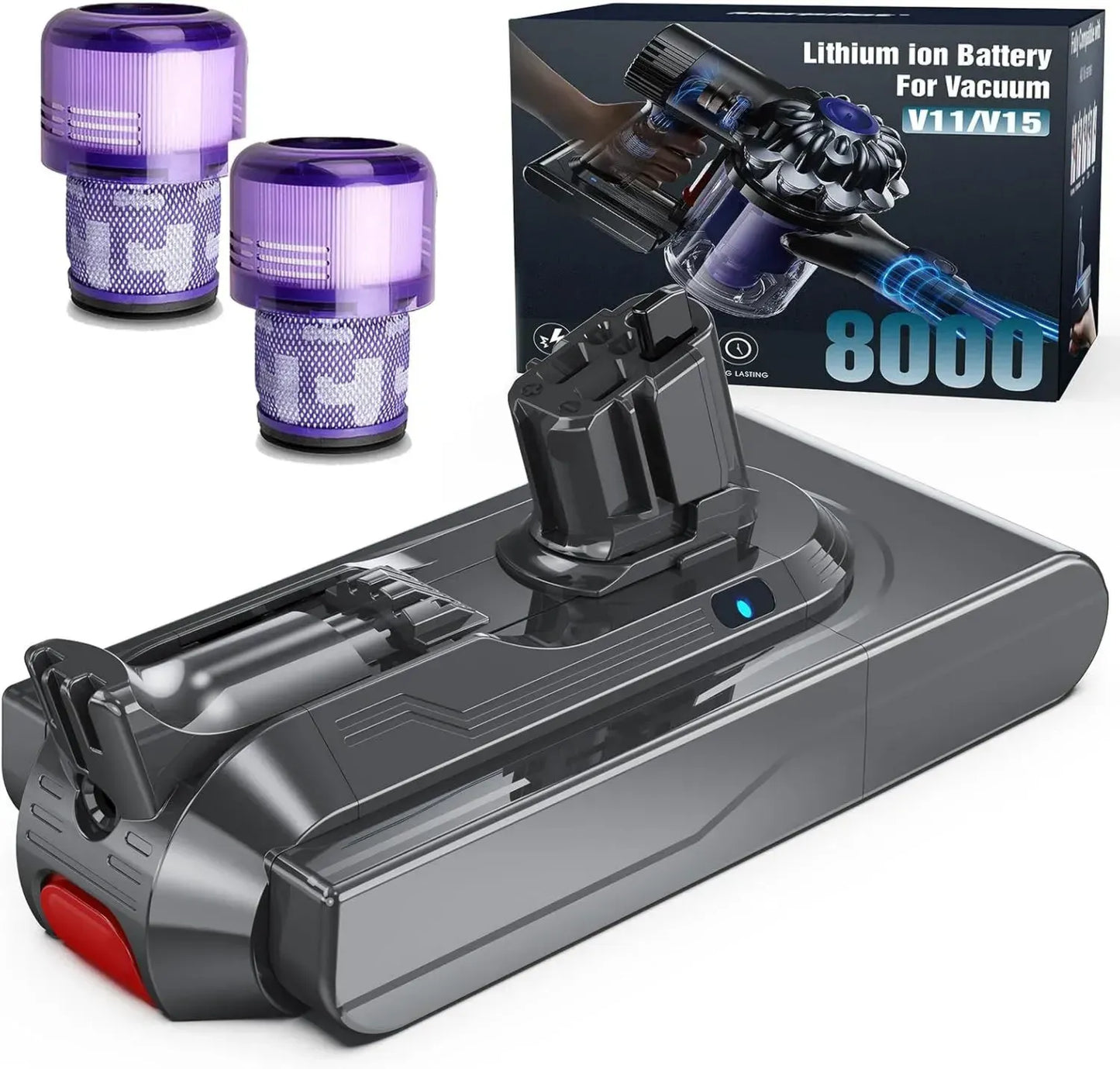 Batterie Morpilot 8000mAh pour Dyson V11/V15, Compatible avec Outsize & Detect