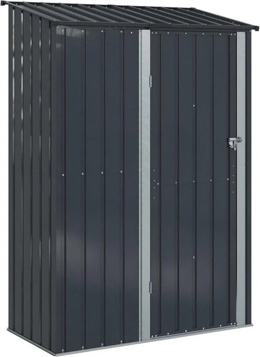 Cabane en Métal pour Jardin, Rangement Outils Anthracite 140,5 x 74 x 200 cm