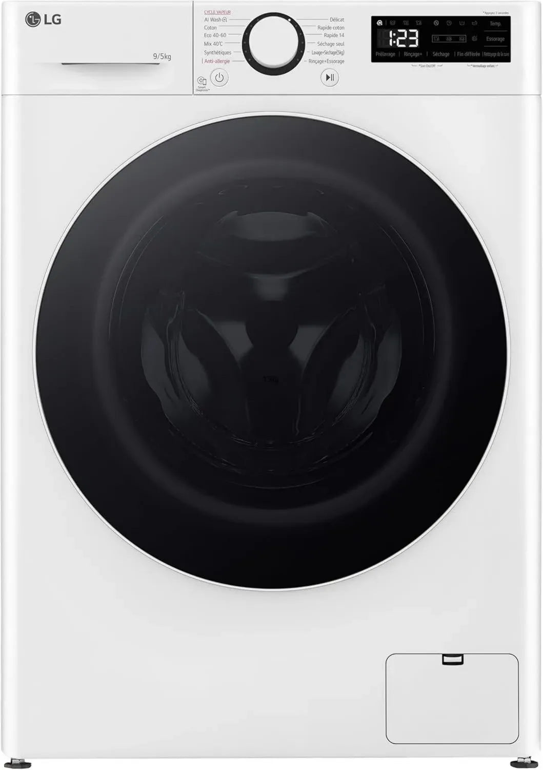 Lave-linge Séchant Frontal LG F952SR50WRS, 9kg, 1200 t/min