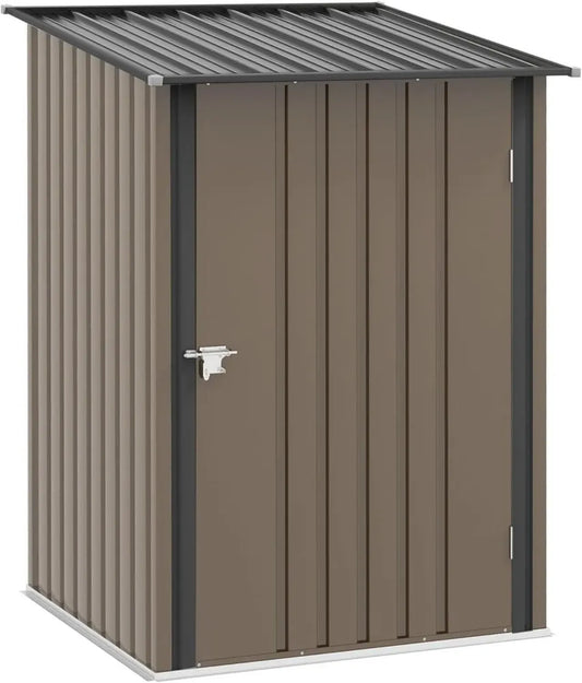 Abri de Jardin Métallique Outsunny avec Porte Verrouillable, 0,92 m², Marron