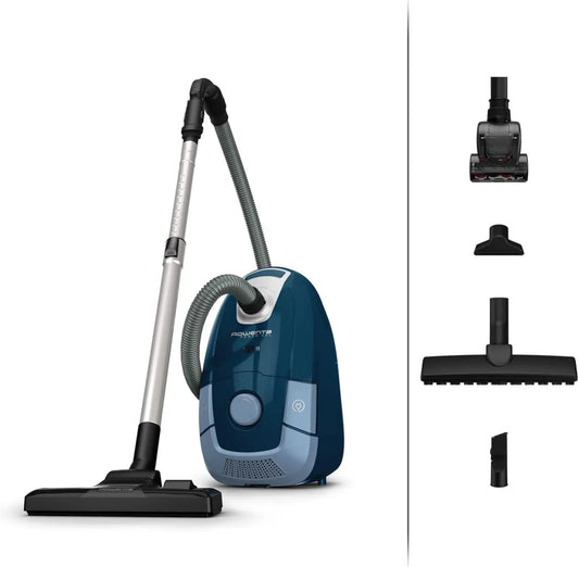 Rowenta Aspirateur 4,5 L, Efficacité Énergétique 900W, Kit Animal Power, Accessoires Inclus, Bleu
