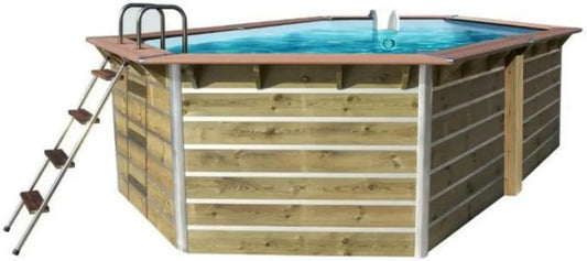 Piscine Hors Sol Octogonale en Bois Waterclip SABTANG 510x320x129 cm