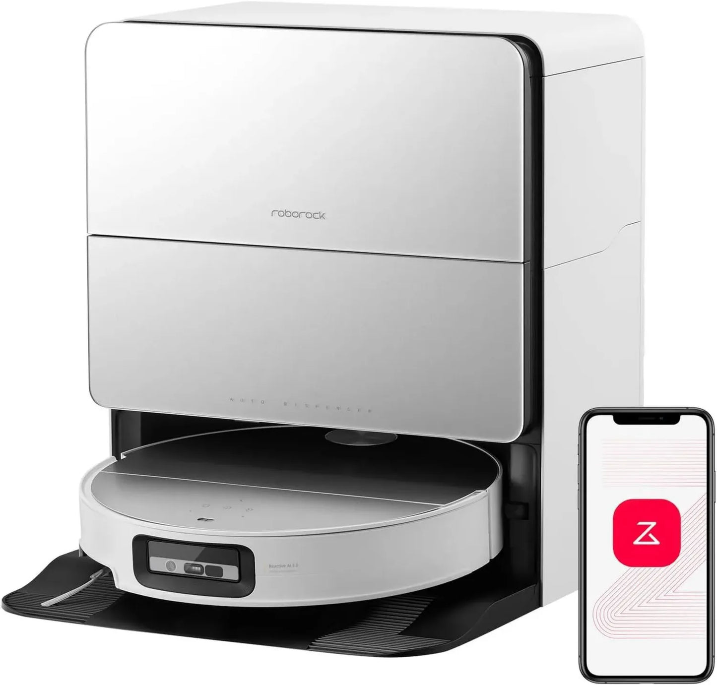 Aspirateur Robot Roborock Saros 10 avec 22000 Pa et VibraRise 4.0, Évitement d'Obstacles Reactive AI 3.0, Châssis AdaptiLift, Anti-Enchevêtrements, Station Multifonction