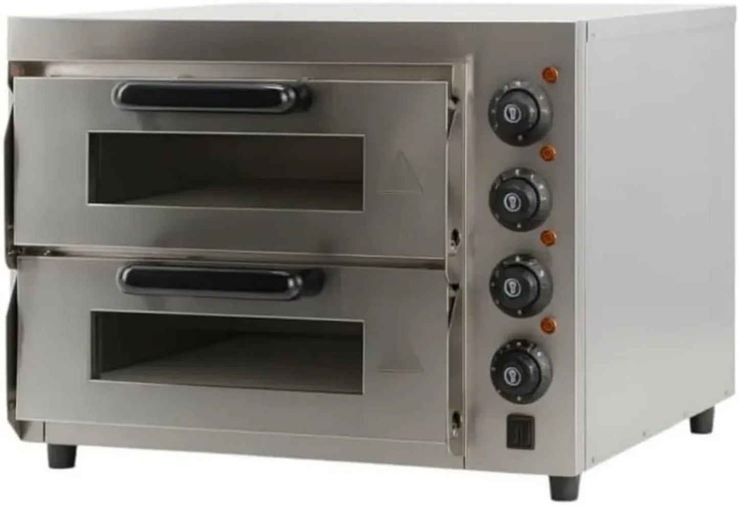 Four à Pizza Électrique Double 3000W avec Pierre Réfractaire - Jusqu'à 350°C - 2 x Ø40 cm