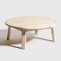 Round Wooden Side Table 80x80x35 cm – Cream – Minimalist Design