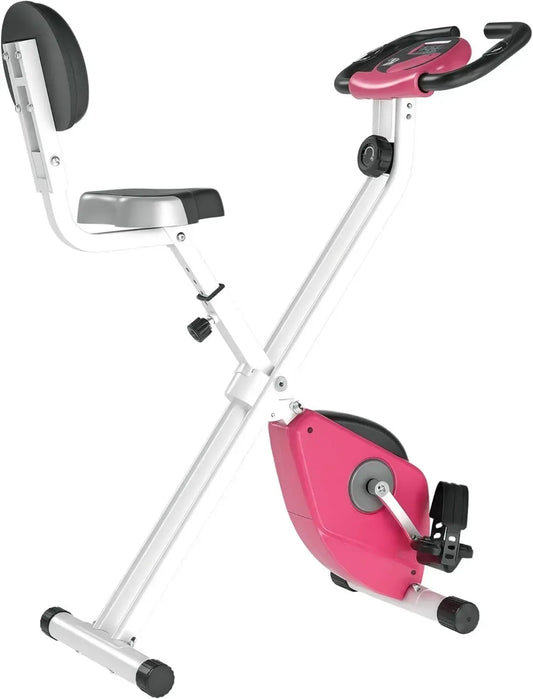 HOMCOM Vélo d'Appartement Pliable avec Résistance Magnétique - 8 Niveaux, Dossier Réglable et Écran LCD Multifonction