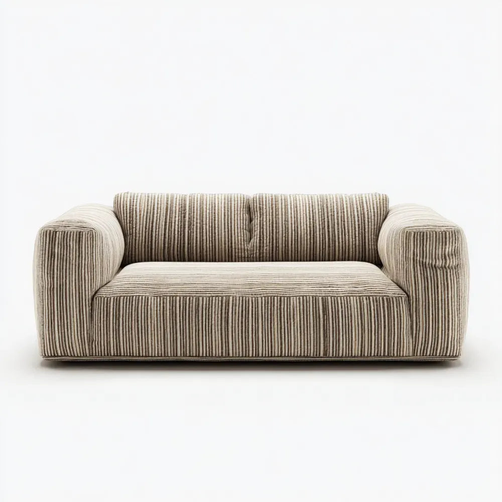 Two-Seater Sofa Corduroy Fabric 180x90x70 cm - Beige - Contemporary Design